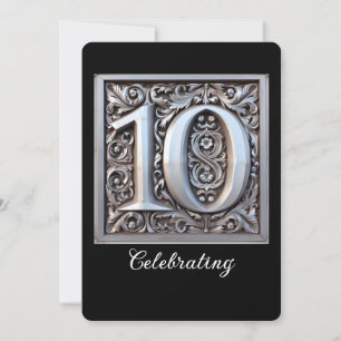 CLASSY 10th YEAR WEDDING ANNIVERSARY Invitation