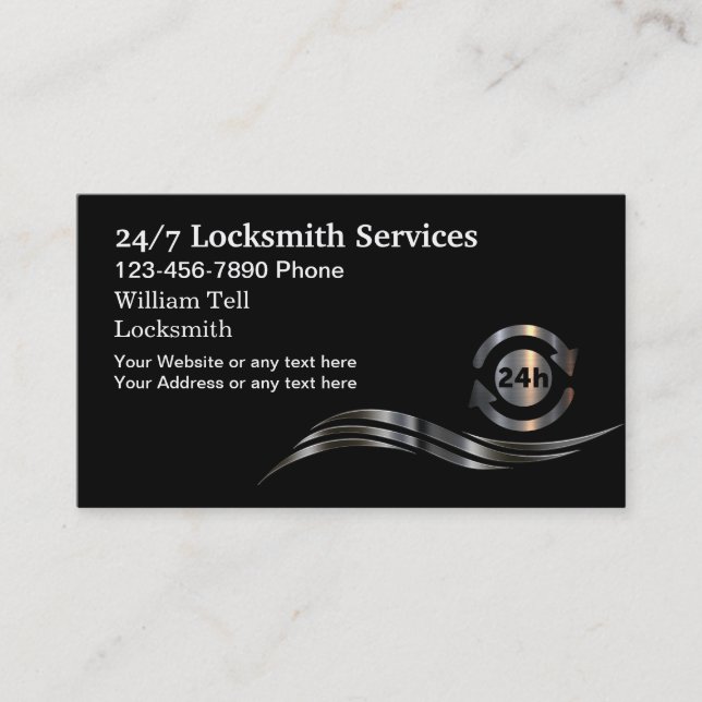 Classy 24 House Locksmith Service Business Card (Front)