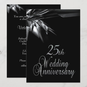 Classy 25th Wedding Anniversary Invitation