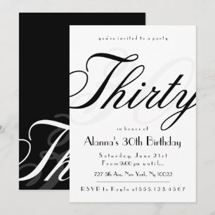 Classy 30e anniversaire Invitations