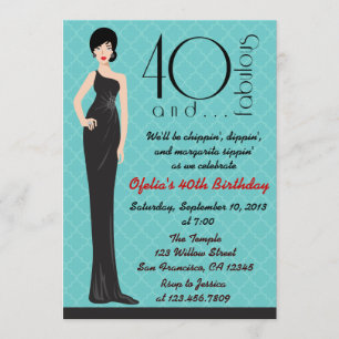 Classy 40th Birthday Invitation