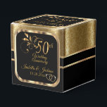 Classy 50th Wedding Anniversary Favour Box<br><div class="desc">Classy 50th Wedding Anniversary Favour Boxes ready to customize for your party or event by using the templates or removing all text and starting fresh and designing for your own event. This elegant design works well for a birthday party, engagement party, anniversary, cocktail party, graduations, retirements, weddings, showers, corporate events,...</div>