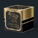 Classy 50th Wedding Anniversary Favour Box<br><div class="desc">Classy 50th Wedding Anniversary Favour Boxes ready to customize for your party or event by using the templates or removing all text and starting fresh and designing for your own event. This elegant design works well for a birthday party, engagement party, anniversary, cocktail party, graduations, retirements, weddings, showers, corporate events,...</div>