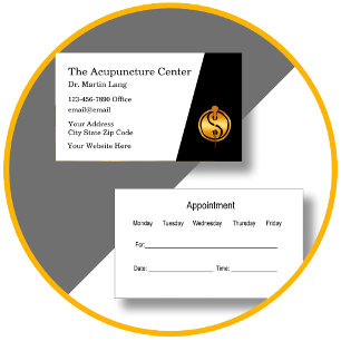 Classy Acupuncture Appointment Business Cards