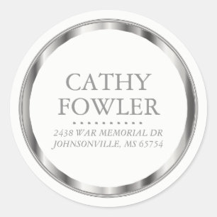 Classy Address Silver and White Labels