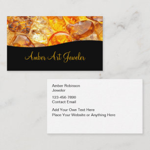 Classy Amber Jewellery Faux Gemstone Look Business Card