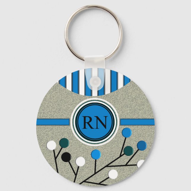 Classy and Artsy Registered Nurse Designs Keychain (Front)