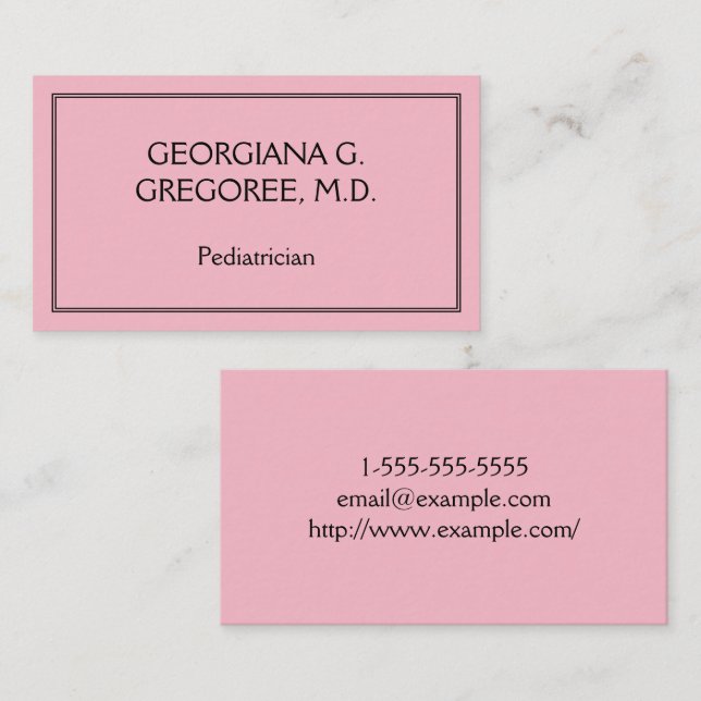 Classy and Basic Pediatrician Business Card (Front/Back)