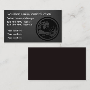 Classy And Cool Construction Theme Business Card