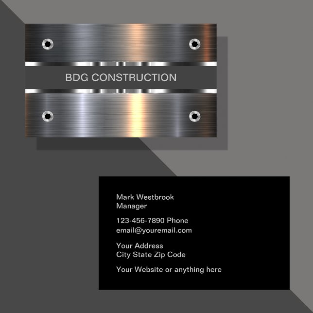 Classy And Cool Construction Theme Business Cards (Creator Uploaded)