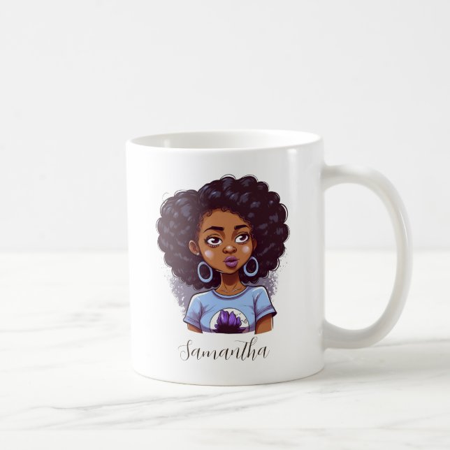 Classy and Elegant Afro Woman Coffee Mug (Right)