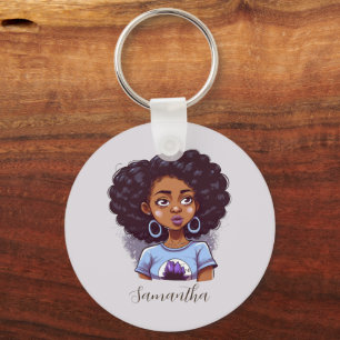 Classy and Elegant Afro Woman Keychain