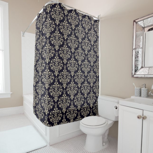 Classy and Elegant Damask Pattern Midnight Blue (In Situ)