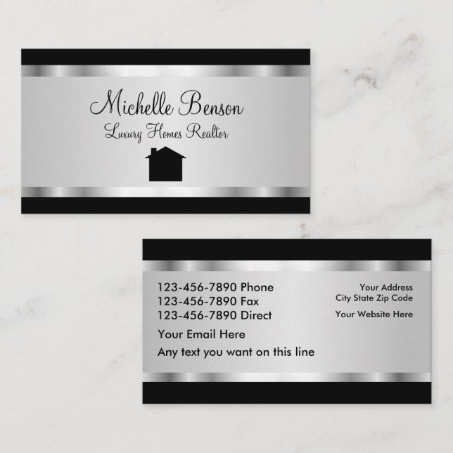 Classy And Elegant Real Estate Business Card (Front/Back)