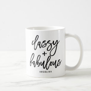 Classy and Fabulous Brush Typography Script Mug