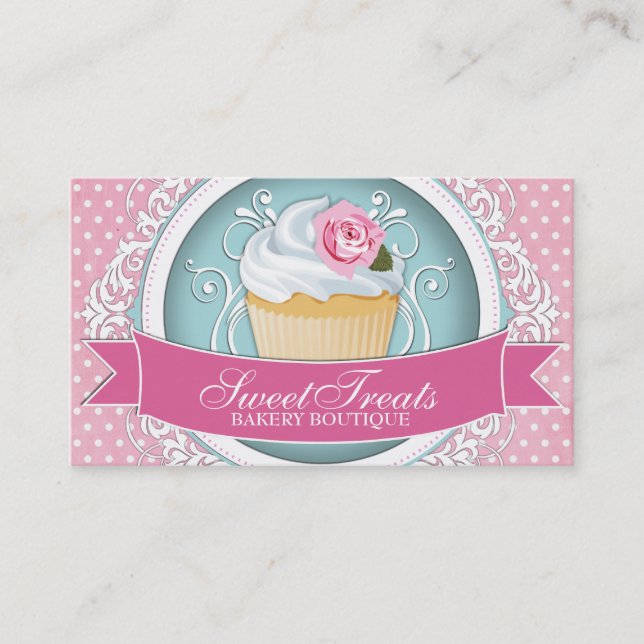 Classy and Modern Cupcake Business Cards (Front)
