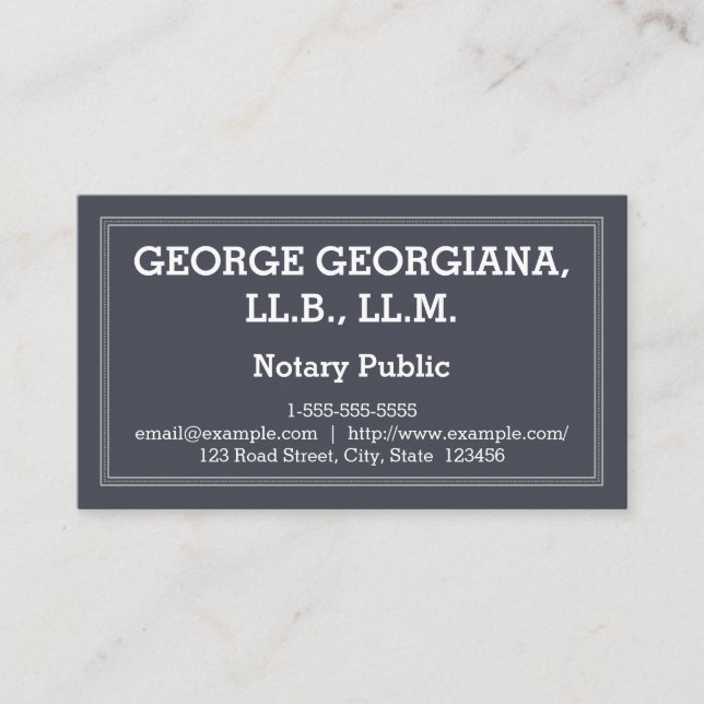 Classy and Modern Notary Public Business Card (Front)