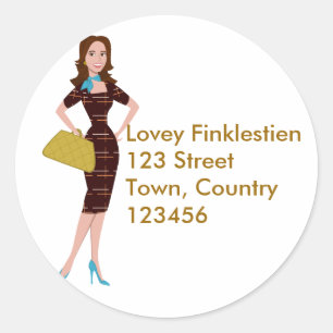 Classy and Snazzy Business Woman Classic Round Sticker