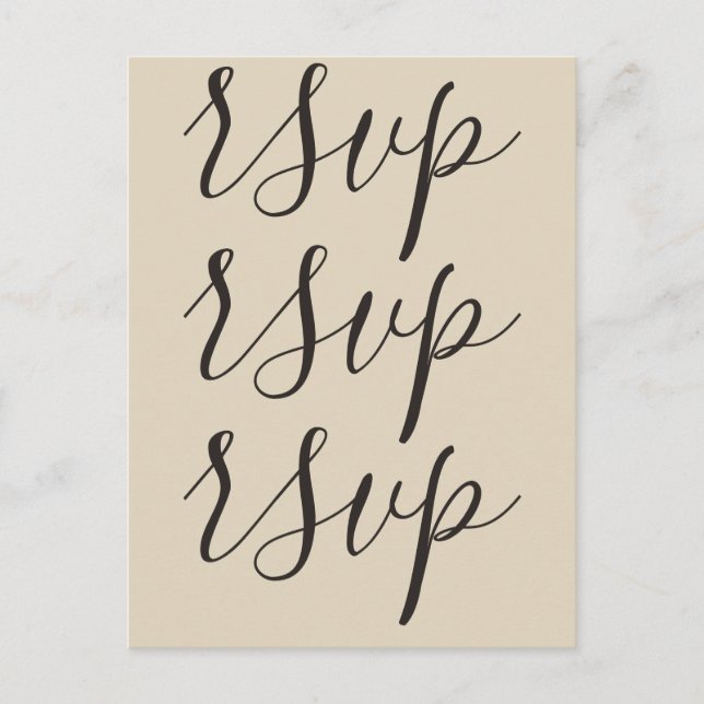 Classy and Sophisticated "rsvp" Postcard (Front)