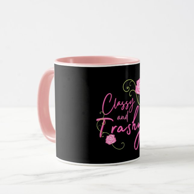 Classy and Trashy Pink Rose   Mug (Front Left)