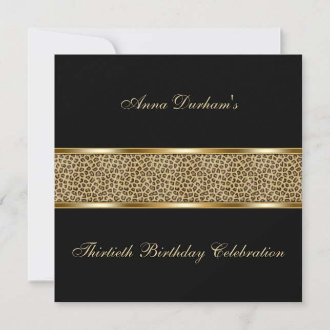Classy Animal Print Invite [Leopard - Black] (Front)