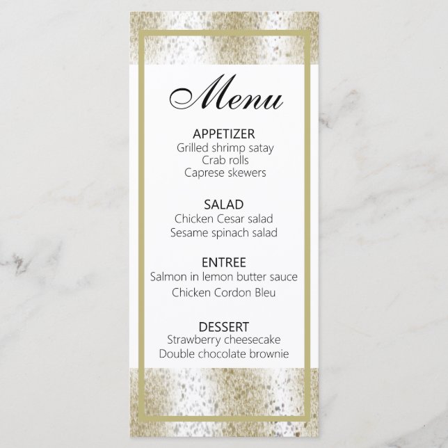 Classy Animal Print Leopard Menu (Front)