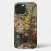 Classy Antique Floral Still Life Fine Art Painting iPhone Case (Back)