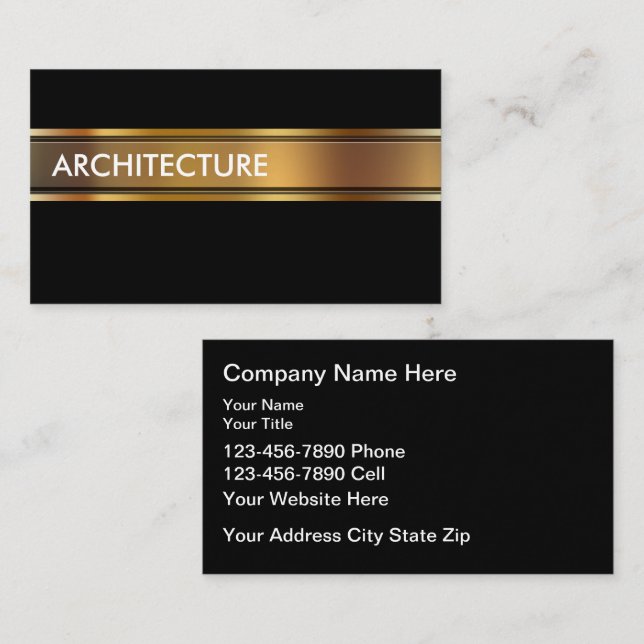 Classy Architect Modern Business Cards (Front/Back)