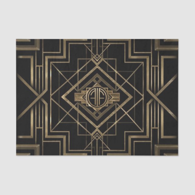 Classy Art Deco Gatsby 1920's Design Tissue Paper (Front)
