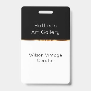 Classy Art Gallery Curator Name Badge