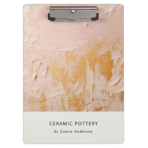 Classy Artistic Bush Pink Gold Oil Paint Texture Clipboard