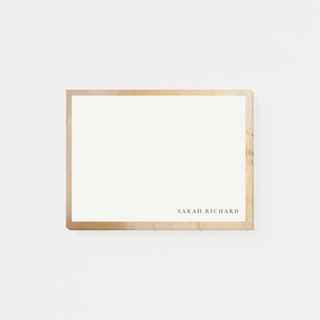 Classy Artistic Chic Beige Gold Oil Paint Texture Post-it Notes (Front)