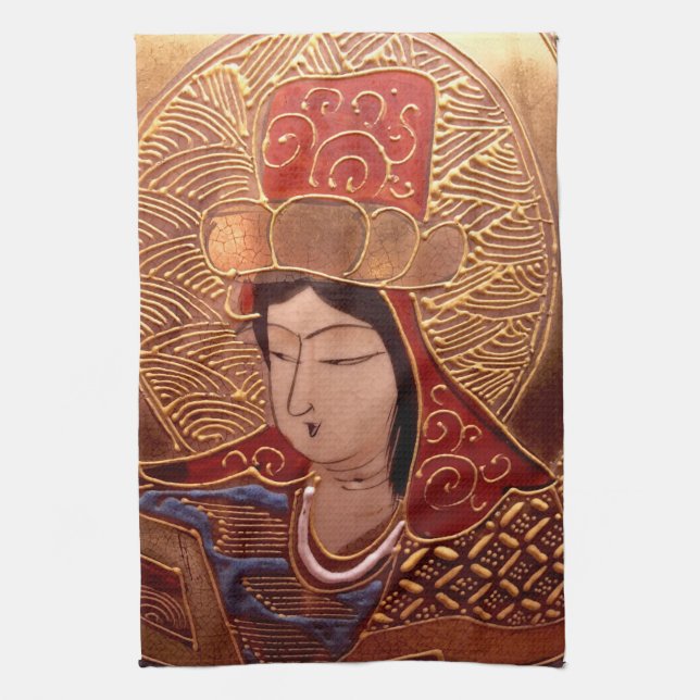 Classy Asian Woman Kitchen Towel (Vertical)