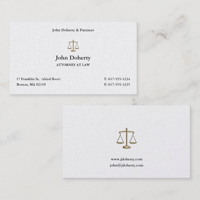 Classy Attorney at Law | Lawyer Business Card (Front/Back)