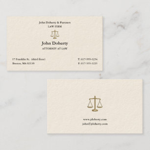 Classy Attorney at Law   Lawyer Business Card