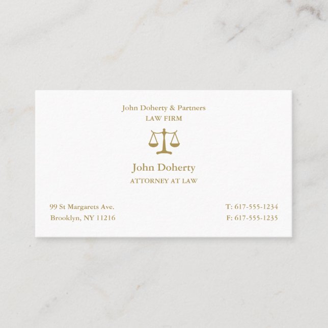Classy Attorney at Law | Lawyer Business Card (Front)