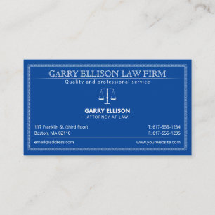 Classy Attorney at Law Lawyer Deep Blue Business Card
