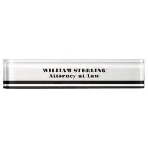 Classy Attorney at Law themed Desk Nameplate