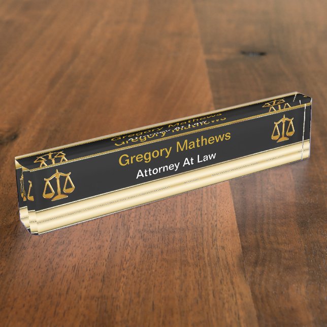 Classy Attorney Executive Desk Name Plates (Side)