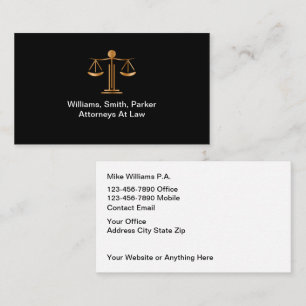 Classy Attorney Law Office Business Cards