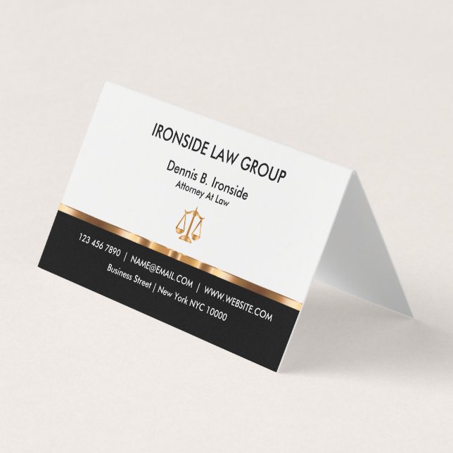 Classy Attorney Tent Style Business Card (Front)