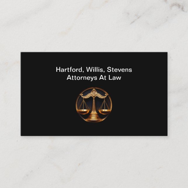 Classy Attorney Theme Upscale Business Cards (Front)
