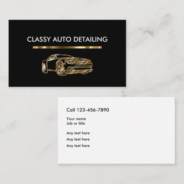 Classy Auto Detailing Business Cards (Front/Back)