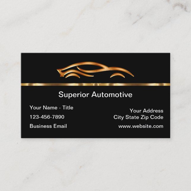 Classy Automotive Design Business Cards (Front)