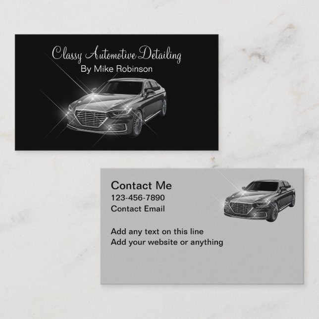 Classy Automotive Detail And Cleaning Business Card (Front/Back)