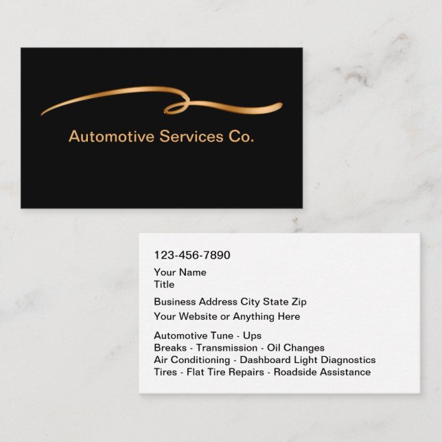 Classy Automotive Sleek Modern  Business Card (Front/Back)