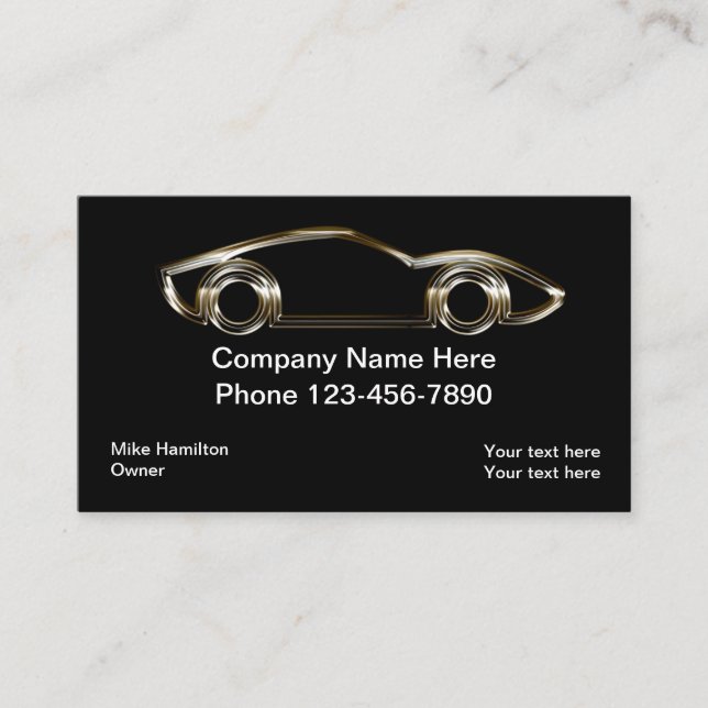 Classy Automotive Themed Business Card (Front)