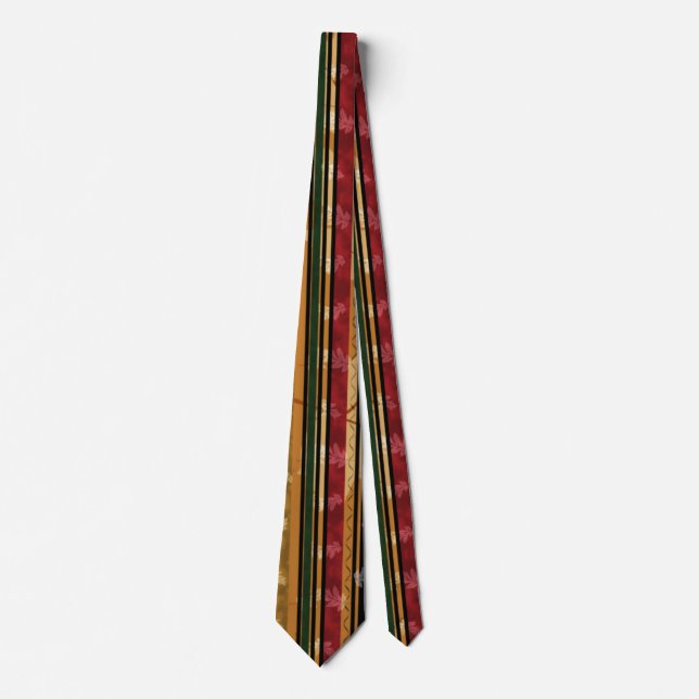 Classy Autumn Leaf and Pattern Design Tie (Front)