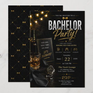 Classy Bachelor Party Night Invitation