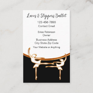 Classy Ballet Dance Class Theme Business Card